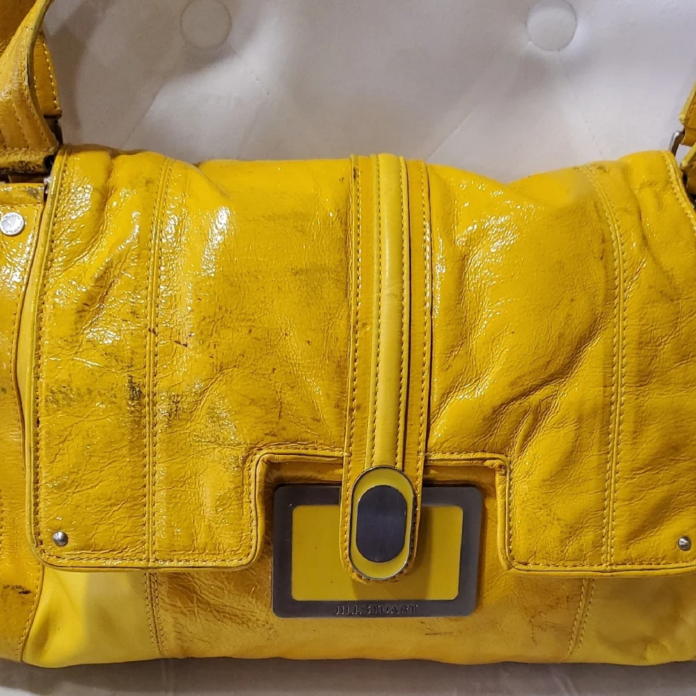 Flawed Jill Stuart Vibrant Yellow Shoulder Bag - Picture 2 of 16